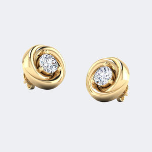 Pendientes de Oro con Diamante Redondo Solitario de 1.00CTW, Cultivado en Laboratorio, Color E, Brillante, con Engaste Tipo Cesta, Joyería para Mujer - Product Image 4