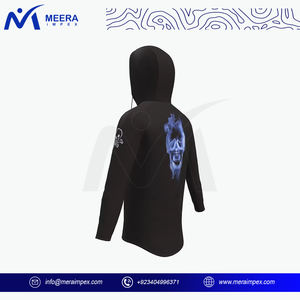 Sweat à capuche de sport à manches longues pour hommes, vêtements de sport d'été, fermeture à glissière, séchage rapide, respirant, grande taille, deux poches latérales, impression ODM - Product Image 4