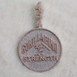 Colgante de diamante de moissanita de corte redondo, colgantes personalizados de estilo Hip Hop, regalo de boda para hombres, Plata de Ley 925 - Product Image 5