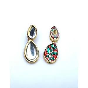 Ensemble de collier vintage plaqué or Kundan pour femmes, bijoux fins élégants pour mariée avec bague pour mariage ou cadeau - Product Image 3