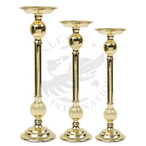 High Quality Shiny Polished Aluminum Modern Durable Handmade Christmas Wedding Home Decor <b>Pillar</b> <b>Candle</b> Holder - Product Image 1