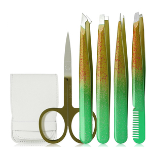 Meilleure qualité manucure pince à épiler Kit 5 pièces en acier au carbone sourcil et cils pince à épiler Kit pour la beauté - Product Image 3