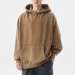 Venta al por mayor de los hombres lavado con ácido sudaderas con capucha de gran tamaño gota hombro sudaderas con capucha vintage de peso pesado streetwear sudaderas con capucha para los hombres - Product Image 1