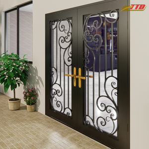 ประตูเหล็กแบบกำหนดเองสำหรับบ้านดีไซน์งานฝีมือแบบศิลปะที่ช่วยเพิ่มสไตล์ความปลอดภัยและความซับซ้อนให้กับทางเข้า - Product Image 6