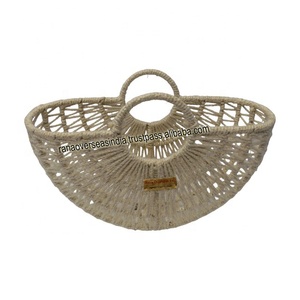 Cesta de cuerda de Yute natural hecha a mano ecológica al por mayor, cesta de almacenamiento tejida a mano, cesta de regalo - Product Image 5