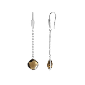 เครื่องประดับที่ทันสมัยอัญมณีธรรมชาติ925เงินสเตอร์ลิงสีเขียวหินนิลต่างหูโซ่ยาวสำหรับต่างหูผู้หญิง - Product Image 3