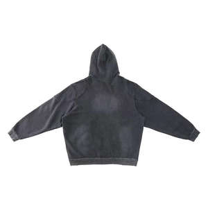 Sudadera con capucha de gran tamaño Lisa 100% algodón lavada con piedra personalizada para hombre para invierno - Product Image 2