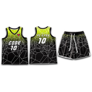 100% 통기성 폴리에스터 저지 반바지 세트 V-넥 빠른 건조 메쉬 소재 팀을위한 맞춤형 농구 유니폼 낮은 관세 - Product Image 6