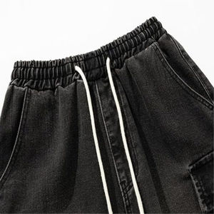 2025 New Hot Selling <b>Black</b> <b>Denim</b> <b>Shorts</b> Men's 100% Cotton Rugged Mid <b>Waist</b> Relaxed Straight Style <b>Denim</b> <b>Shorts</b> - Product Image 3