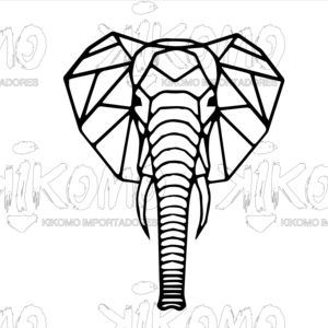 Image décorative d'éléphant géométrique en MDF noir - Product Image 2