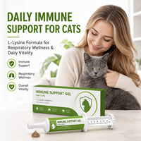Pâte de L-Lysine OEM pour chats, bien-être respiratoire félin, L-Lysine, colostrum, taurine, seringue doseuse quantitative 60 ml, personnalisable