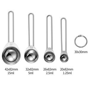 Tazas medidoras de metal de lujo, cucharas chapadas en plata con diseño de mango elegante, gran oferta, utensilios de cocina de acero inoxidable de bajo costo - Product Image 5