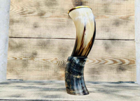 Corne à boire viking en coquille polie, faite à la main, de qualité supérieure, écologique, alimentaire et étanche, pour bière