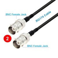 Câble RG174 BNC vers BNC, connecteur mâle-femelle à angle droit, rallonge coaxiale RF, pigtail