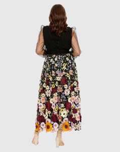 Elegante vestido de noche Aline con estampado floral y lentejuelas con cuentas, Vestido largo de baile con una manga y un hombro, vestido de fiesta - Product Image 4