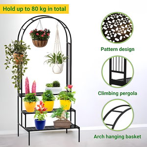 Support de jardinière en métal de haute qualité pour décor de jardin de salon au meilleur prix d'Inde - Product Image 3
