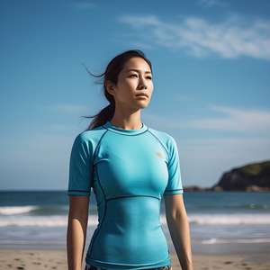 Capa base de compresión Rash Guard Mujeres Camisetas atléticas impresas personalizadas Señoras Swim Beach Wear Camisas de compresión Mujeres - Product Image 3