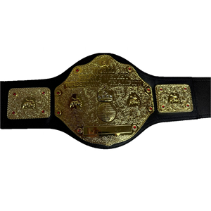 Placas de metal de zinc Cinturón de campeones de cuero genuino de longitud completa Cinturón de título de campeonato de peso pesado mundial de WWE para superestrellas de WWE - Product Image 5