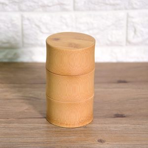 ชุดโหลไม้ไผ่สำหรับใส่ชาและกาแฟหลอดกลมทำจากไม้ธรรมชาติพร้อมฝาปิดชุดภาชนะไม้ - Product Image 4