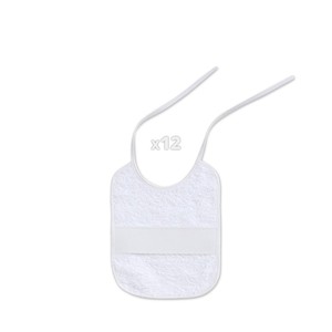 Babero de punto de cruz blanco de 20x25 cm para bebés y niños - Product Image 1
