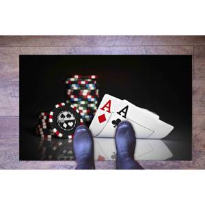 Tapis imprimé avec des motifs de cartes à jouer, tapis d'appoint moderne au design de casino, tapis en chenille - Product Image 5