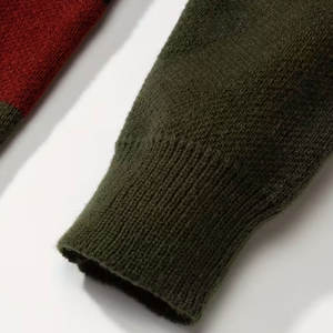 Pull en maille pour homme décontracté uni, col rond, sous-vêtement d'hiver, haut à enfiler, logo sur le devant, mélange polyester-coton, vêtements tendance - Product Image 4