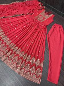 NUEVO DISEÑADOR DEPORTE DE FIESTA FUAX GEORGETTE FANCY BORDADO SEQUUNCE TRAJE DE TRABAJO - Product Image 5