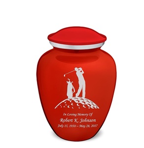 Bright Red Embrace Adult Personalized Golf Cremation <b>Urns</b> for Human Ashes <b>Large</b> Funeral <b>Urn</b> for Men and Women Custom SIze <b>Urns</b> - Product Image 6