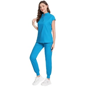 Abrigo de algodón con apertura de cremallera para mujer, uniforme de enfermería con cuello para Spa, ropa de trabajo, monos de médico para profesionales médicos veterinarios - Product Image 4