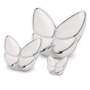 Couleur argent émail travail crémation funéraire mémorable cendres papillon Designer ensemble de 3 urne de crémation humaine et pot de navire Inde - Product Image 1