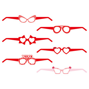 อุปกรณ์ตกแต่งงานแต่งงานวันวาเลนไทน์ รูปหัวใจ แว่นตาพร้อมป้าย Kiss Me <span class=keywords><strong>ส</strong></span>ำหรับถ่ายรูป ธีมความรัก อุปกรณ์ถ่ายภาพ<span class=keywords><strong>ส</strong></span>ุดโรแมนติก - Product Image 1