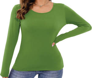 T-shirts pour hommes T-shirt à manches longues pour femmes T-shirt à col rond rayonne Slim Fit Stretchy Layer Tee Top Conçu pour un confort élégant Wea quotidien - Product Image 5