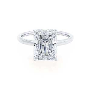 Anillo de compromiso clásico Radiant CUt VVS Moissanite Diamond en oro blanco de 14K para compromiso, regalo de aniversario - Product Image 4