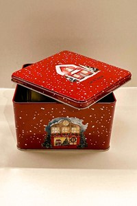 Customizable Christmas Metal Storage Tin Box Holiday Gift Container Festive Reusable Packaging Box Seasonal Treat Storage - Product Image 3