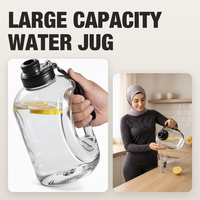 Bouteille d'eau portable réutilisable en PC de grande capacité, résistante aux chocs, de qualité alimentaire, pour hommes, fitness, bureau, avec motif lettre