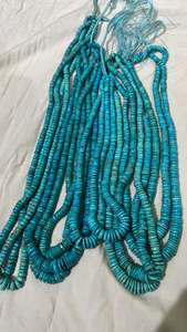 <b>Turquoise</b> Flat oval <b>beads</b> gemstone natural <b>Turquoise</b> with drill <b>beads</b> for making jewelry - Product Image 2