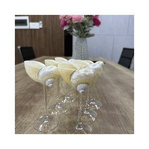 Seashell Glass Handicraft decorative mug, material: polished seashell; use: themed cafe display Vietnam handcrafted line - Product Image 6