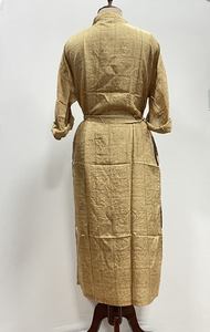 Bata de seda tipo kimono para mujer, estilo indio vintage reciclado, para verano, bata de maternidad, bata de novia, cuello en V, cierre con cordón - Product Image 6