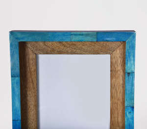 Handcrafted Sky Blue Mango Wood <b>Photo</b> <b>Frame</b> Handmade Feature Handmade in India - Product Image 2