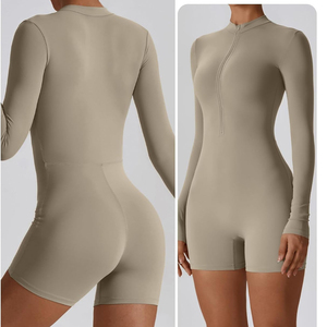 ชุดบอดี้สูทโยคะน้ำหนักเบาสำหรับผู้หญิง ยืดหยุ่น กระชับ สวมใส่สบาย เปิดหลัง ทรงบาน ชุดจั๊มสูทสำหรับเล่นกีฬา - Product Image 4