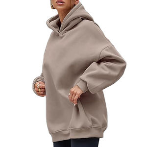 Sweat-shirt décontracté d'hiver pour femme, personnalisé, à fermeture éclair, doublé de fourrure, avec logo frontal, motif uni, tissu polaire respirant - Product Image 3