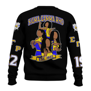 Sigma Gamma Rho Stylish <b>Crewneck</b> Sweatshirt 1922 Blue Gold Sorority Greek Apparel Premium Fleece Women Winter Pullover - Product Image 2