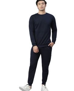 Traje de gimnasio personalizado de dos piezas con cremallera, chándal de entrenamiento deportivo, ropa deportiva de invierno de algodón transpirable, camisa 100% algodón - Product Image 1