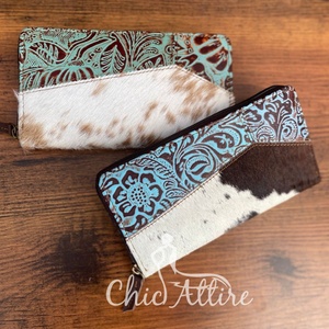 Nouveau Design Offre Spéciale Western véritable portefeuille en cuir de fourrure gaufré élégant à la main sculpture en cuir coques de téléphone de luxe femmes embrayages - Product Image 1