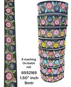 Rubans et lacets brodés à la machine sur mesure au design géométrique et en quinze couleurs pour robes de mariée de 1 pouce de largeur - Product Image 5