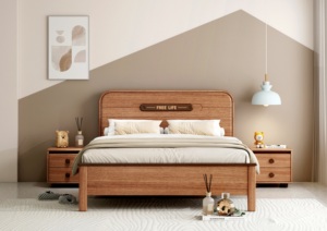 Base de Cama de Plataforma de Madera Maciza Estilo Moderno de Mediados de Siglo - Product Image 2