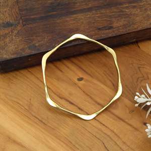 Minimalist <b>Gold</b> Geometric <b>Bangles</b> <b>Set</b> for Women Square Circle Triangle Wave Bracelet Combo Gift - Product Image 4