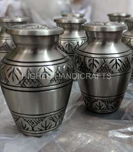 Urne funéraire en aluminium vert pour cendres masculines et féminines adultes | Urne funéraire artisanale | Fournitures de vente en gros - Product Image 4