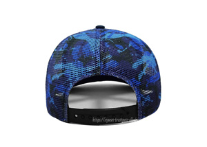 Sombreros de camionero azul marino 2D con logotipo personalizado, sombreros de camionero deportivos de malla con logotipo bordado personalizado OEM - Product Image 4