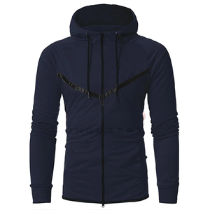 Custom Oversized full Zipper Solid <b>Colour</b> Hooded with Pockets Pullover Men Hoodies High Quality Casual Sports <b>Plain</b> Hoodie - Product Image 3